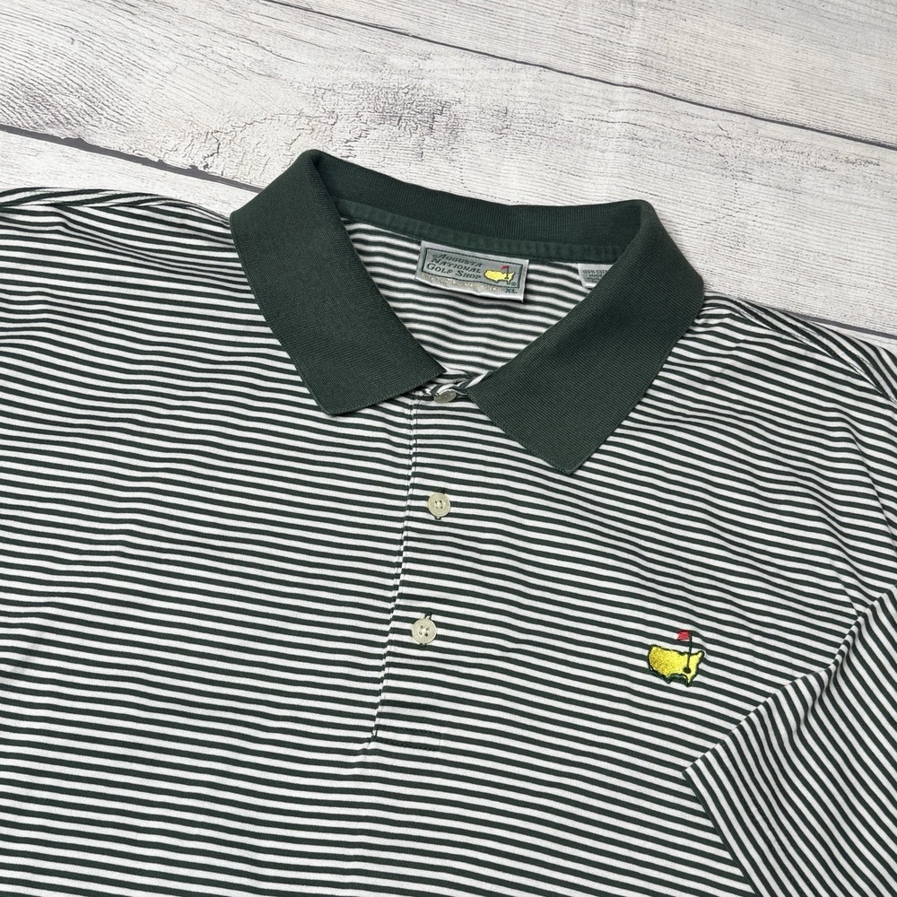 Augusta National Golf Shop MASTERS Mens Size XL Cotton Polo Shirt Green White